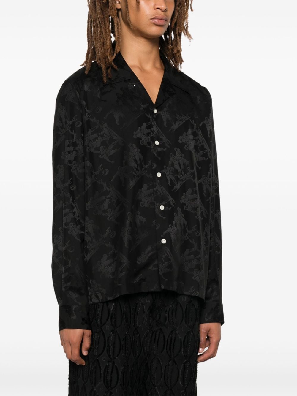 Shop Bode Football-jacquard Shirt In Black