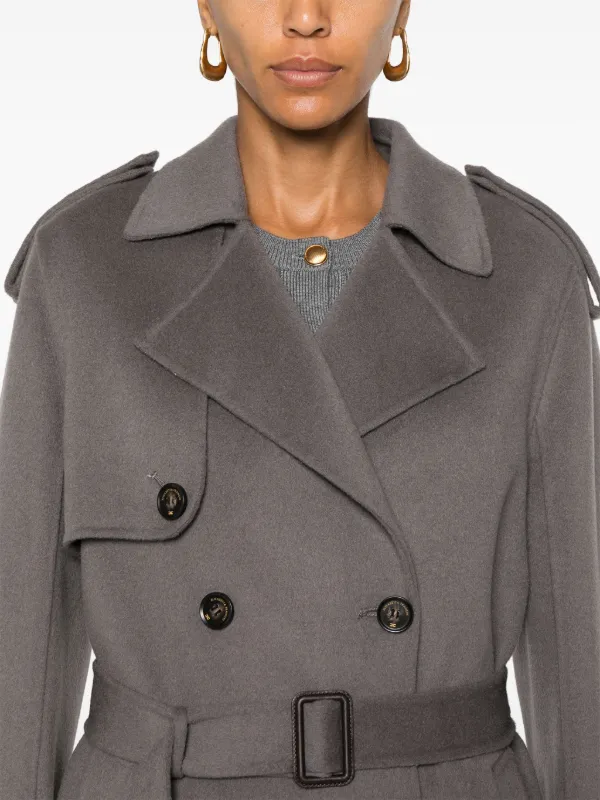 gray wool trench coat