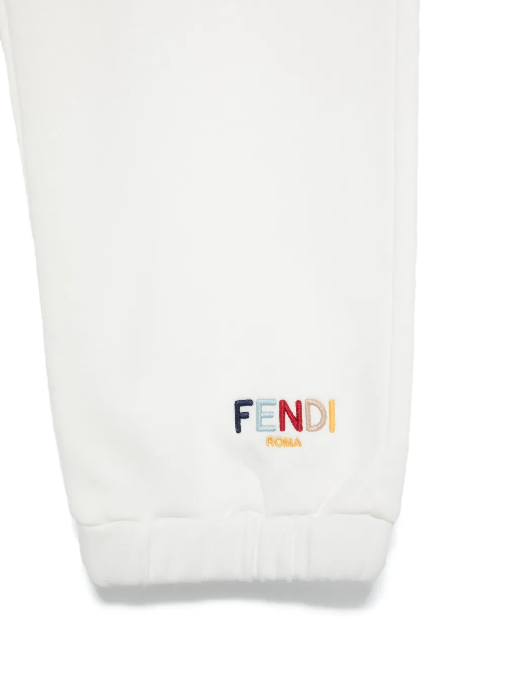 Fendi Kids Broek met geborduurd logo Wit