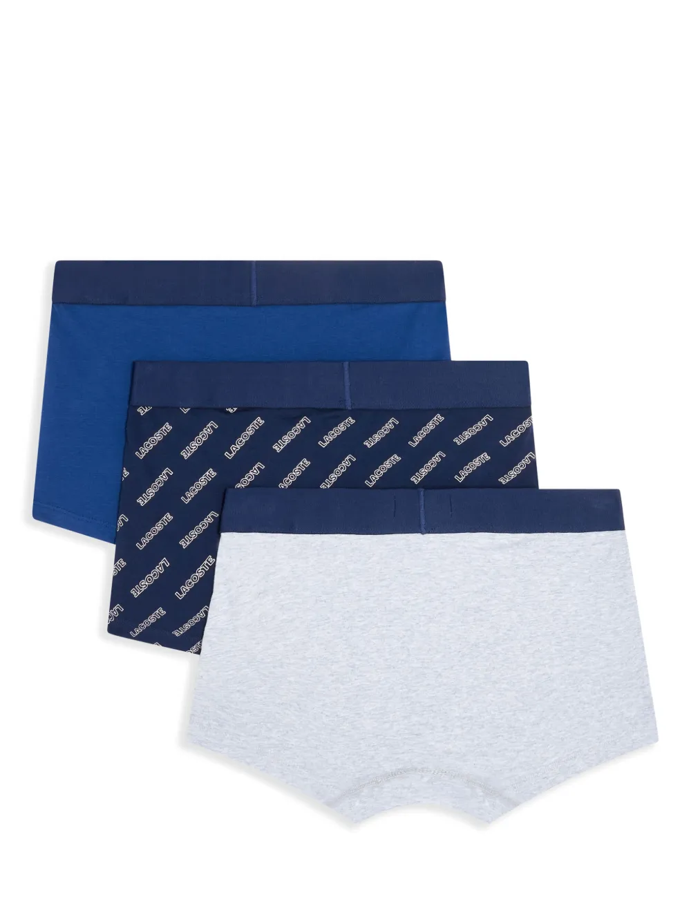 Lacoste Logo-waistband Boxers (pack Of Three) In Blue