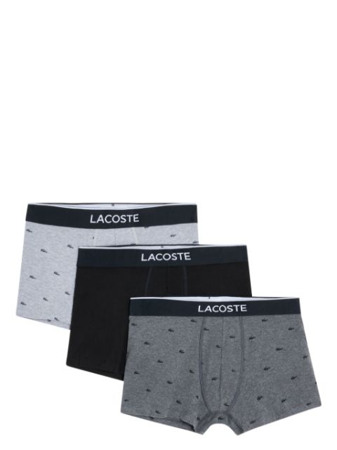 Lacoste pack de tres bóxeres con logo en la pretina