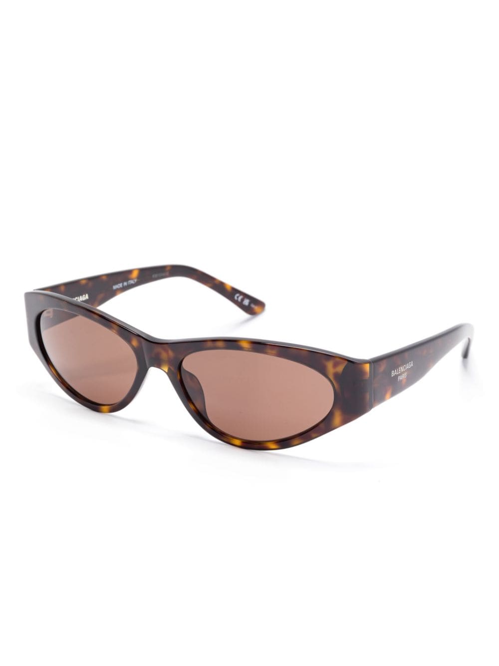 Shop Balenciaga Oval-frame Sunglasses In Brown