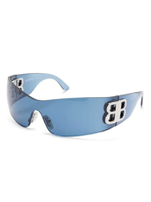 Balenciaga Eyewear wraparound-frame Sunglasses | Blue | FARFETCH