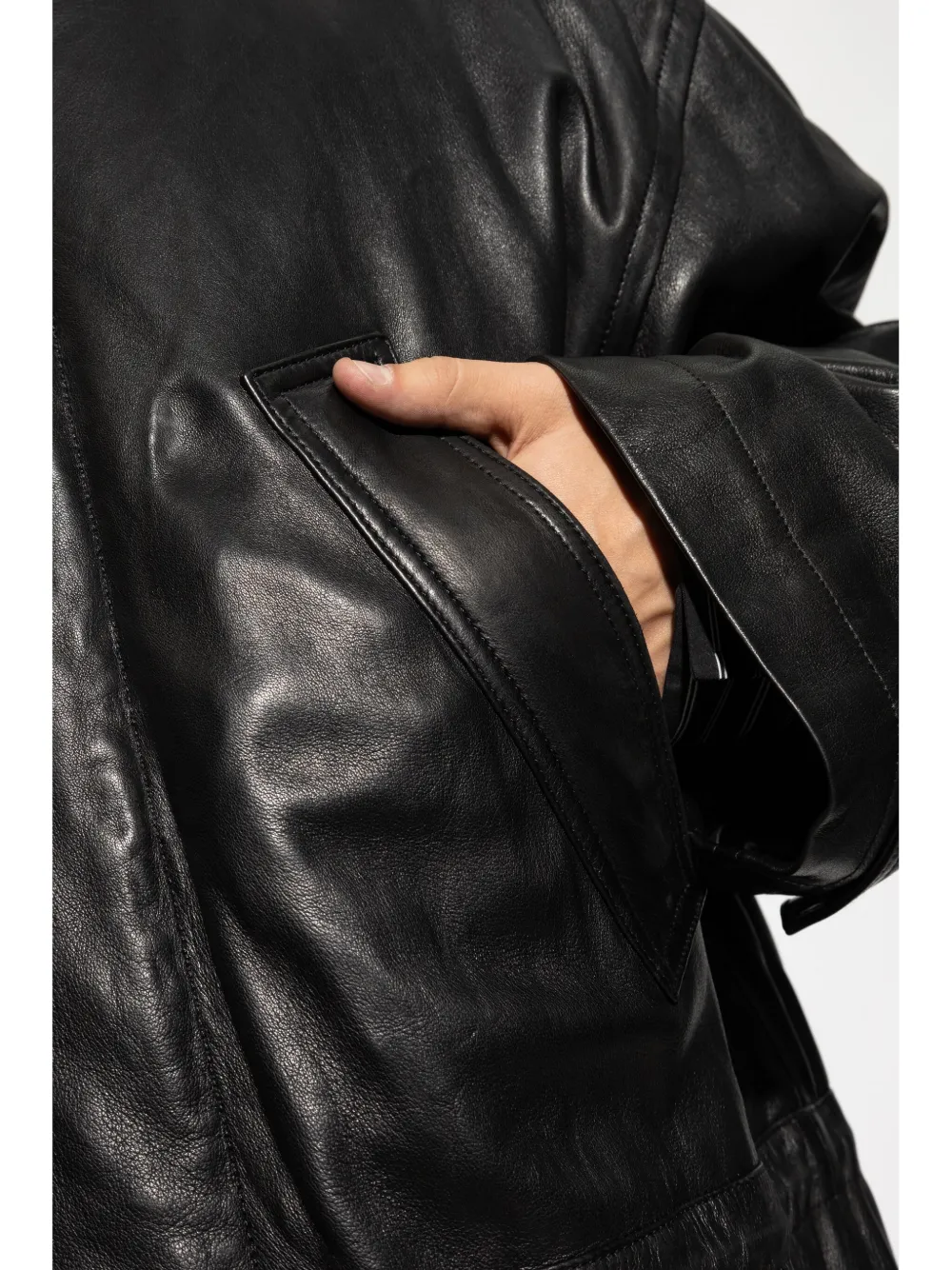 Affordable Balenciaga leather coat Men