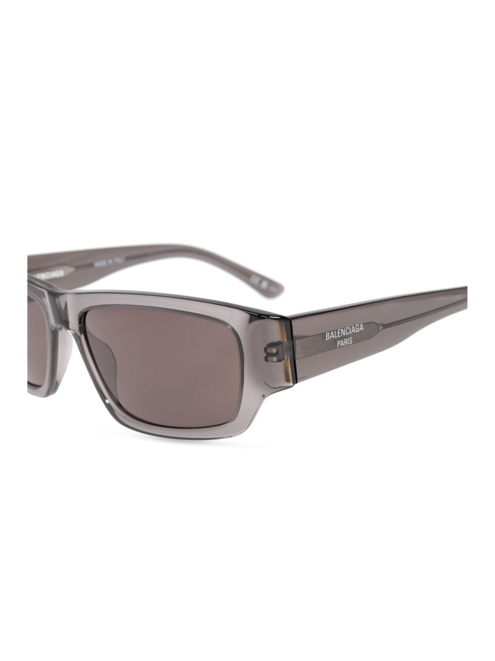 Shop Balenciaga Printed Rectangle-frame Sunglasses In Grey