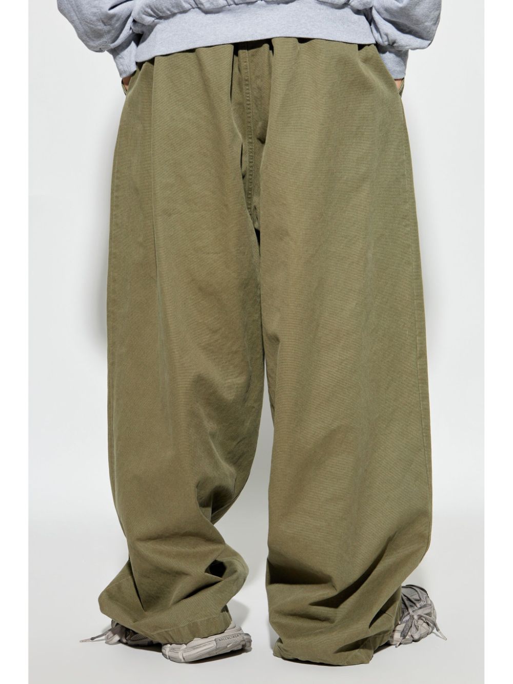 Shop Balenciaga Cotton Trousers In Green