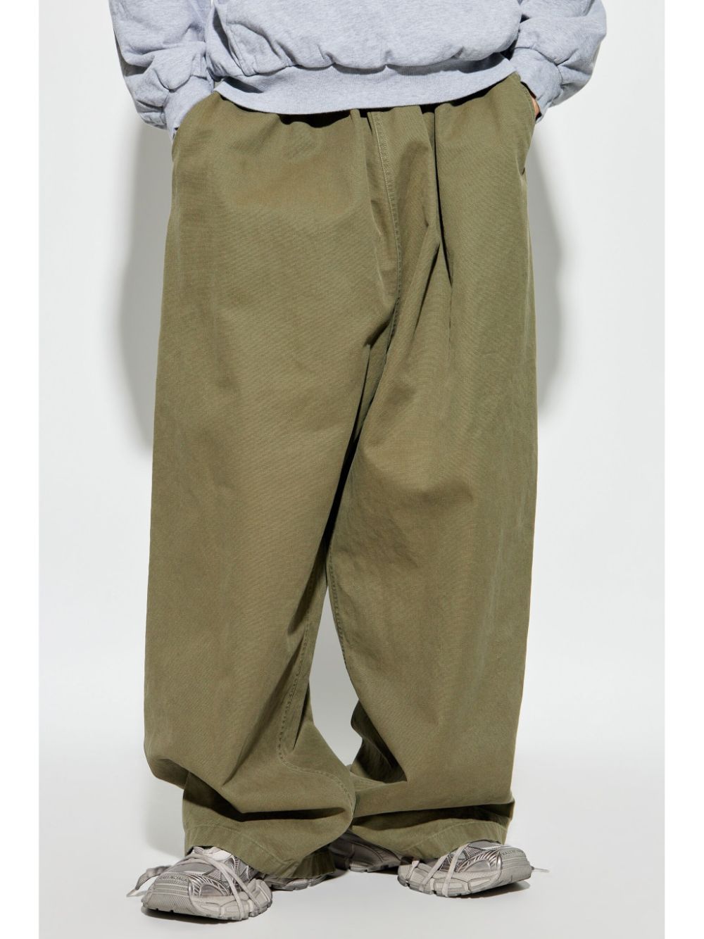 Shop Balenciaga Cotton Trousers In Green