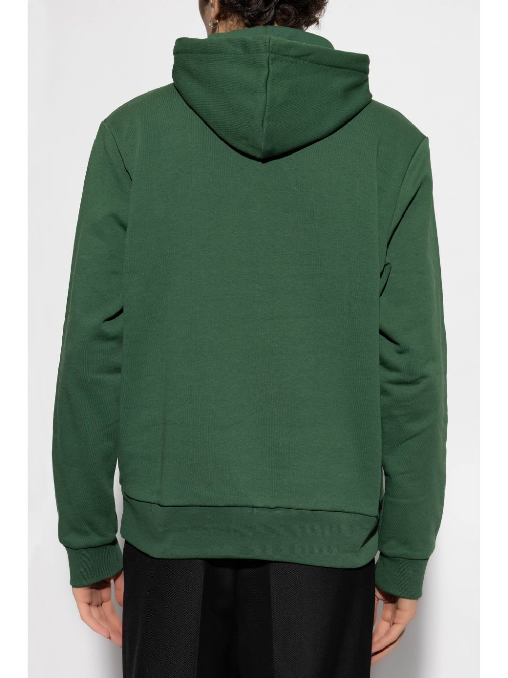 Shop Lacoste Embroidered Fleece Hoodie In Green