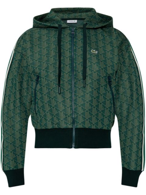 Lacoste jacquard monogram hooded jacket