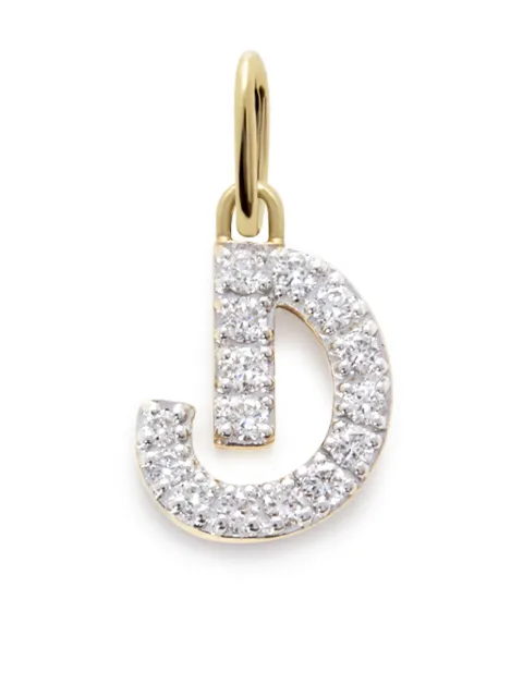 Monica Vinader 14kt yellow gold Initial D diamond pendant