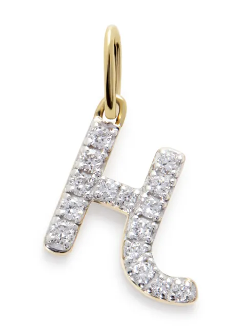 Monica Vinader 14kt yellow gold Initial H diamond pendant