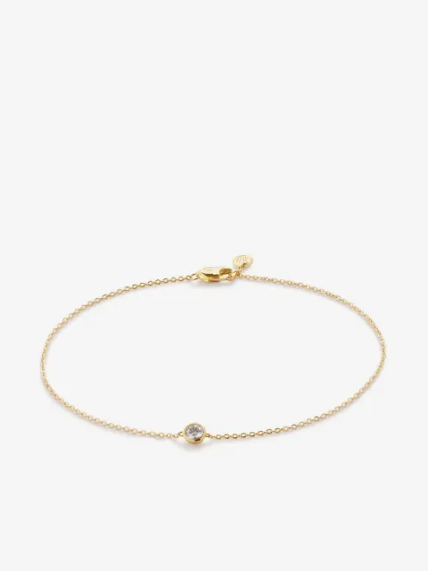 Monica Vinader 14kt yellow gold Solitaire diamond bracelet