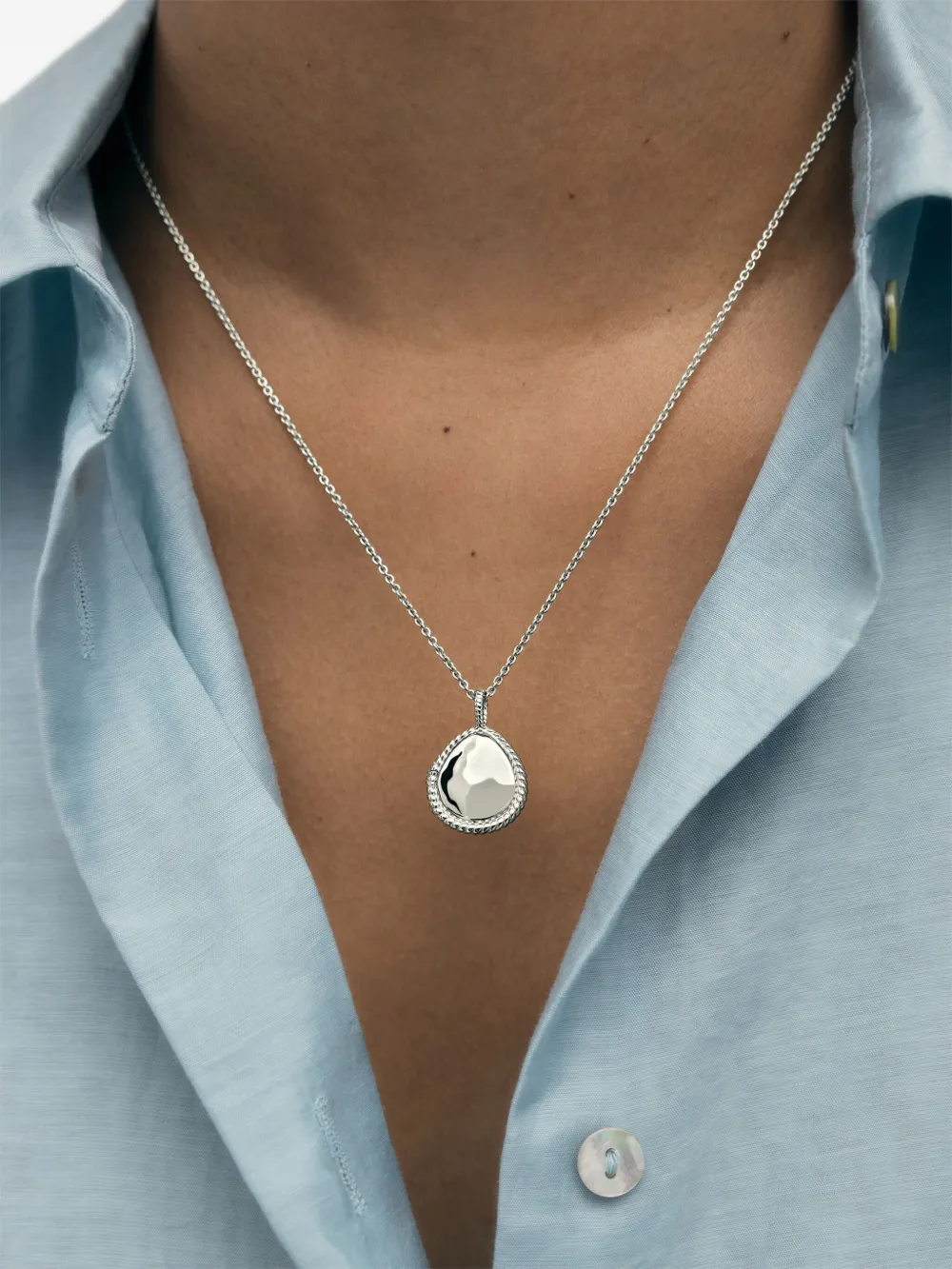 Monica Vinader Deia Locket Pendant In Silver