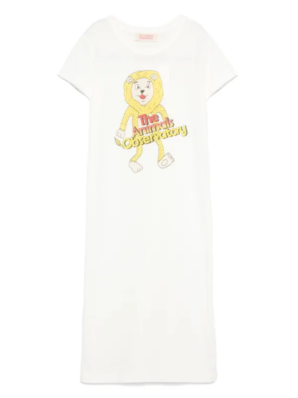 The Animals Observatory グラフィック Tシャツワンピース | ホワイト 