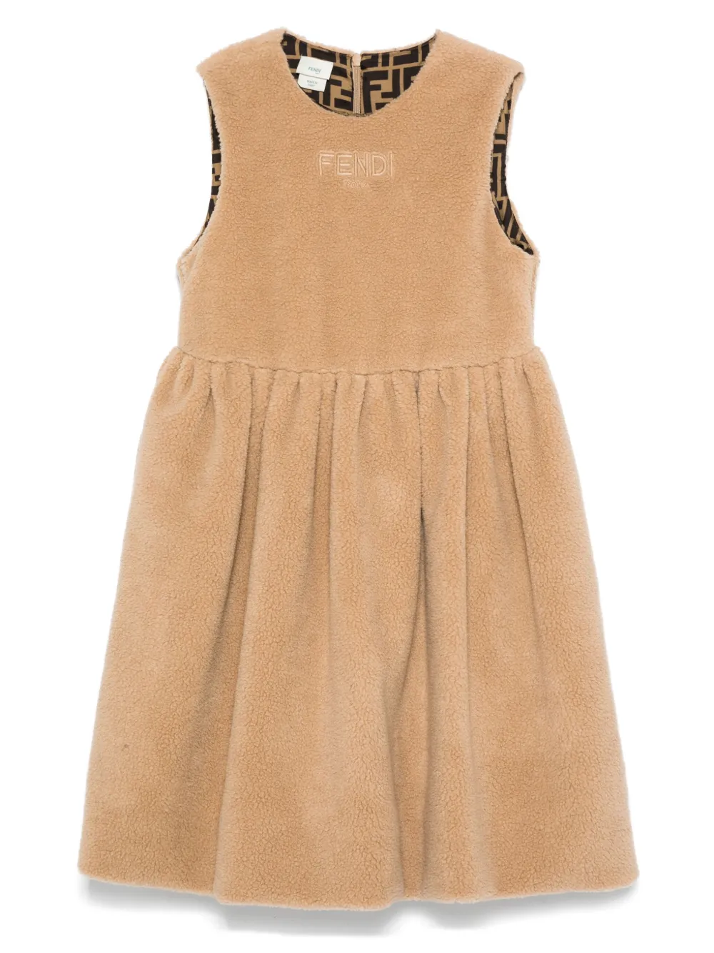 Fendi Kids Fleece jurk Bruin