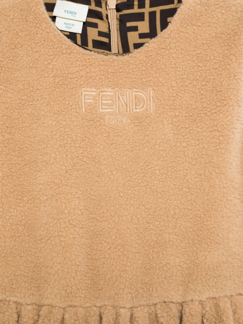 Fendi Kids Fleece jurk Bruin