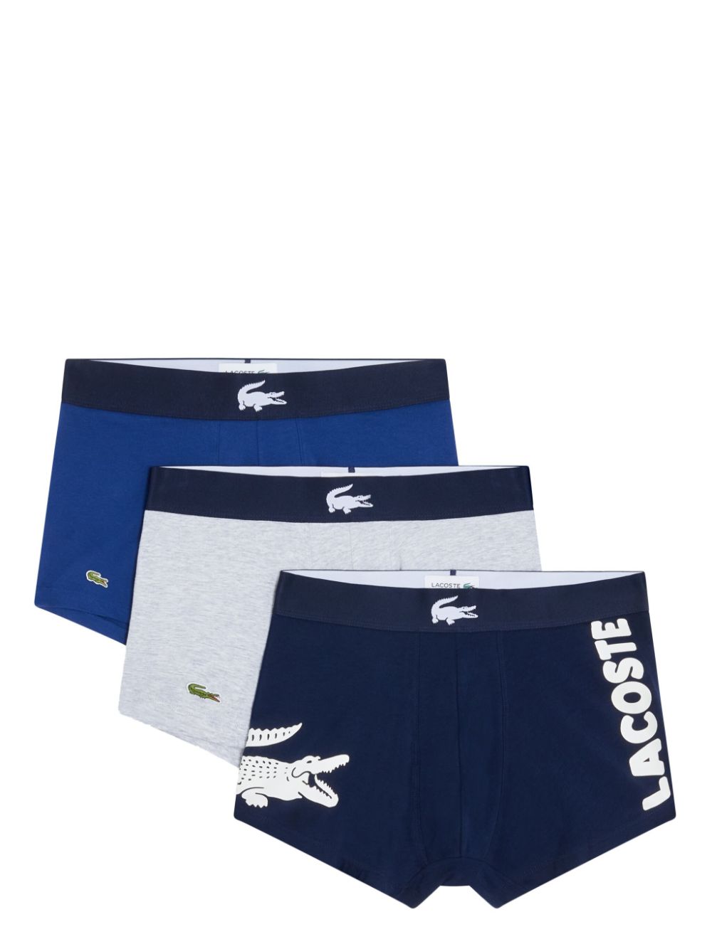 Lacoste Drie boxershorts met logoband Blauw