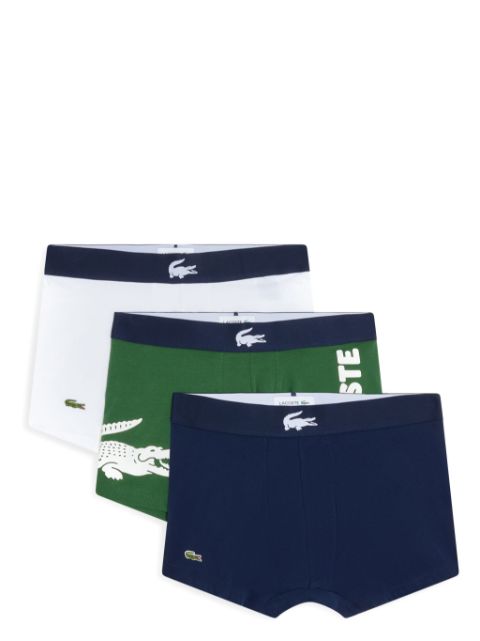 Lacoste pack de tres bóxeres con logo en la pretina