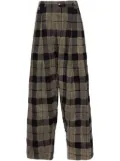 Ziggy Chen checked straight-leg trousers - Grey