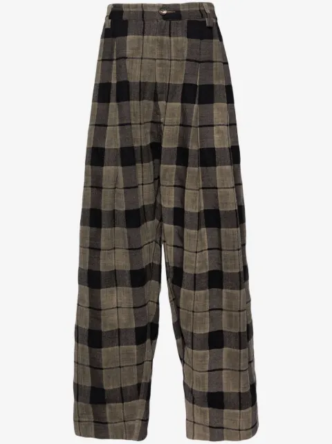 Ziggy Chen pantalones rectos con cuadros estampados