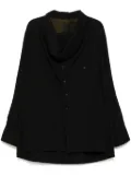 Ziggy Chen draped long-sleeves shirt - Black