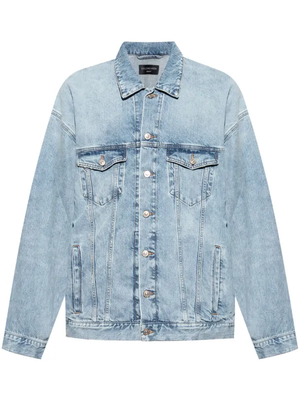 Balenciaga denim logo jacket hotsell