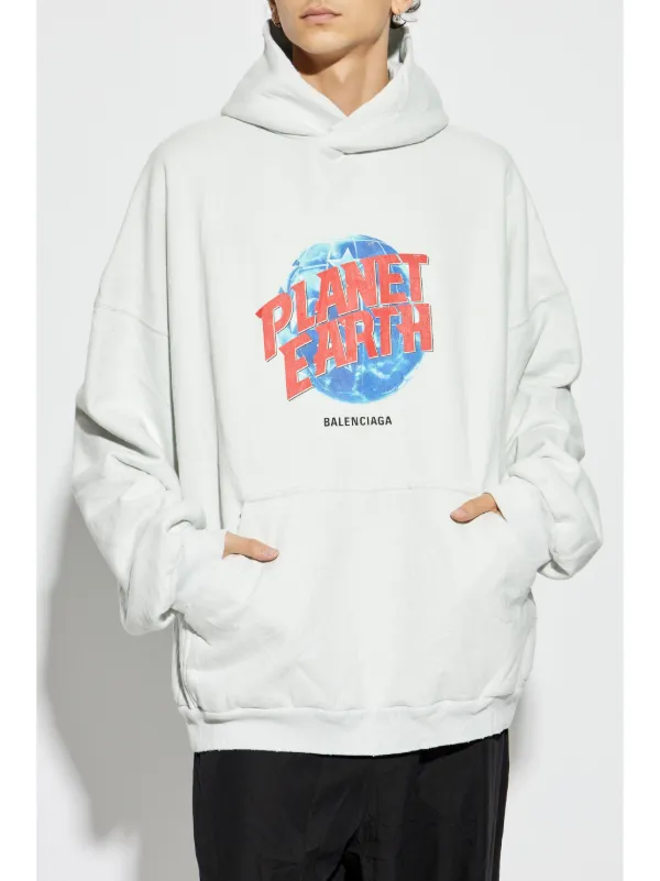 関税無料♪【BALENCIAGA】コットンスウェット ホワイト パーカー 中古・古着通販】BALENCIAGA (バレンシアガ) ロゴプルオーバー