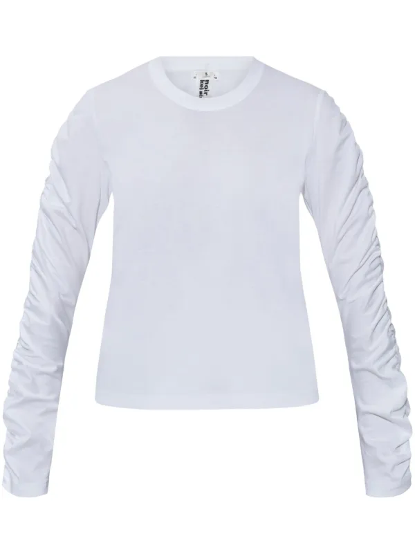 Noir Kei Ninomiya ruched-detail T-shirt | White | FARFETCH IN