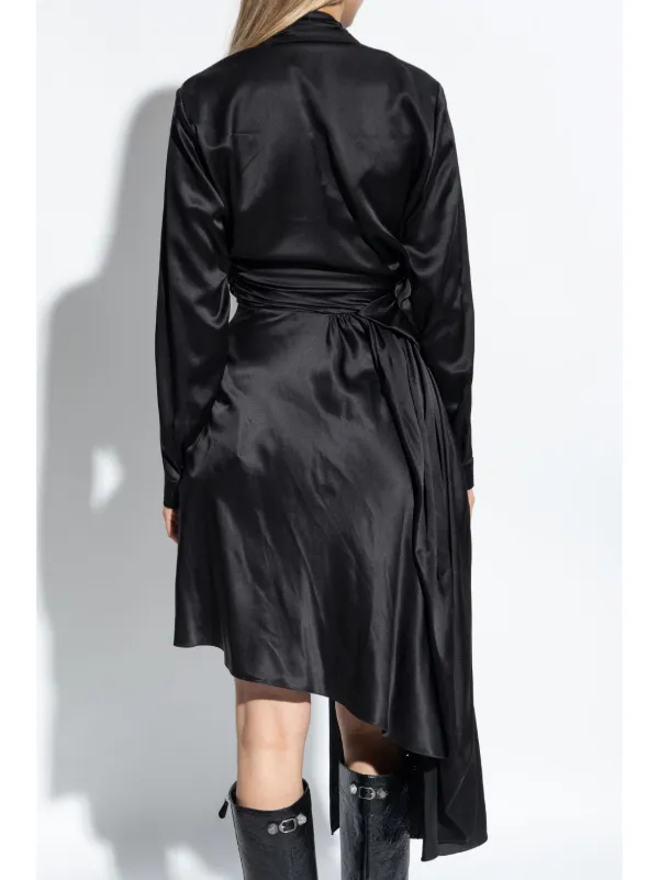 Balenciaga Silk Midi Dress | Black | FARFETCH