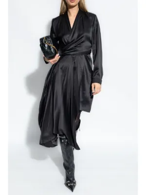 ワンピース BALENCIAGA SPIRAL MAXI DRESS BALENCIAGA Women's Spiral Maxi Dress in Black | REVERSIBLE