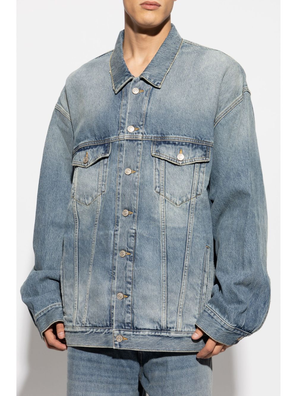 Balenciaga Denim jack Blauw