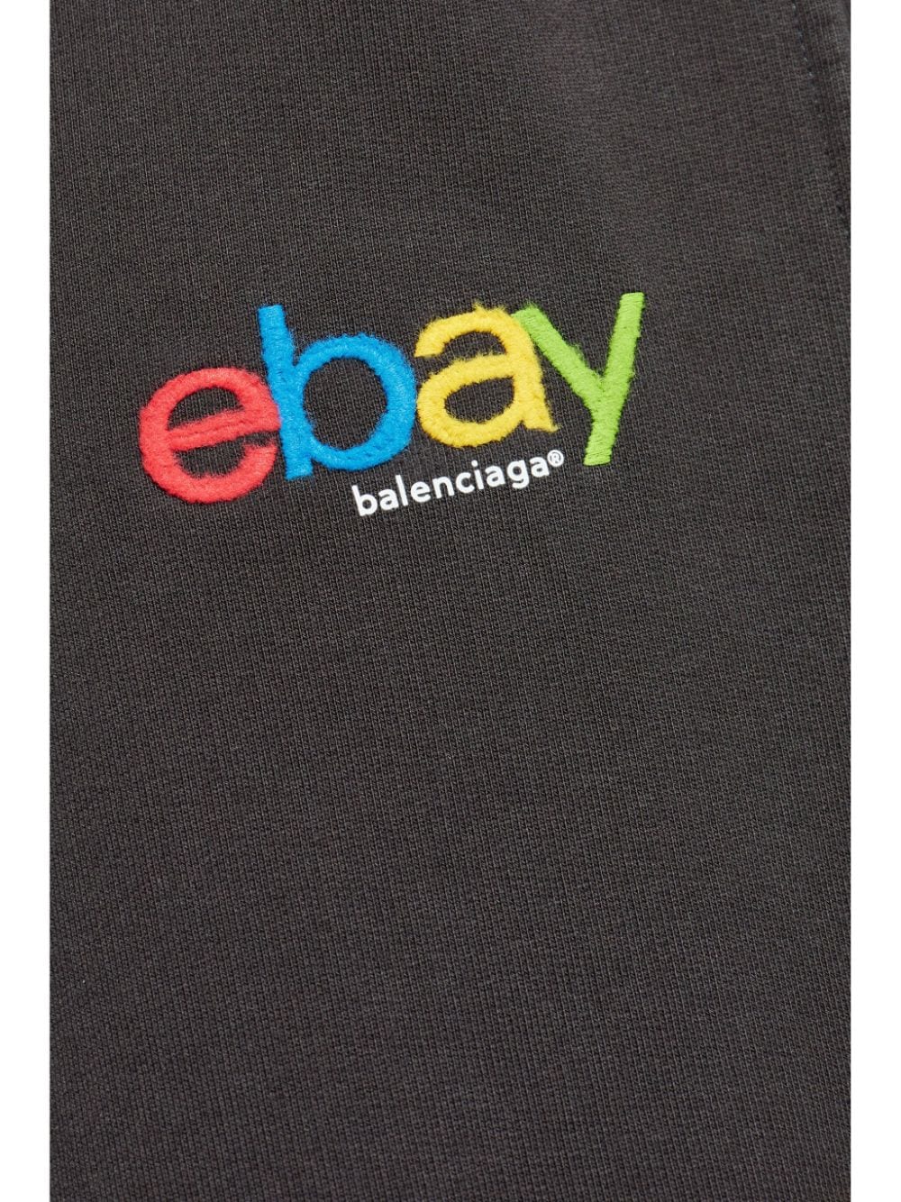 Shop Balenciaga Slogan-embroidered Track Pants In Schwarz