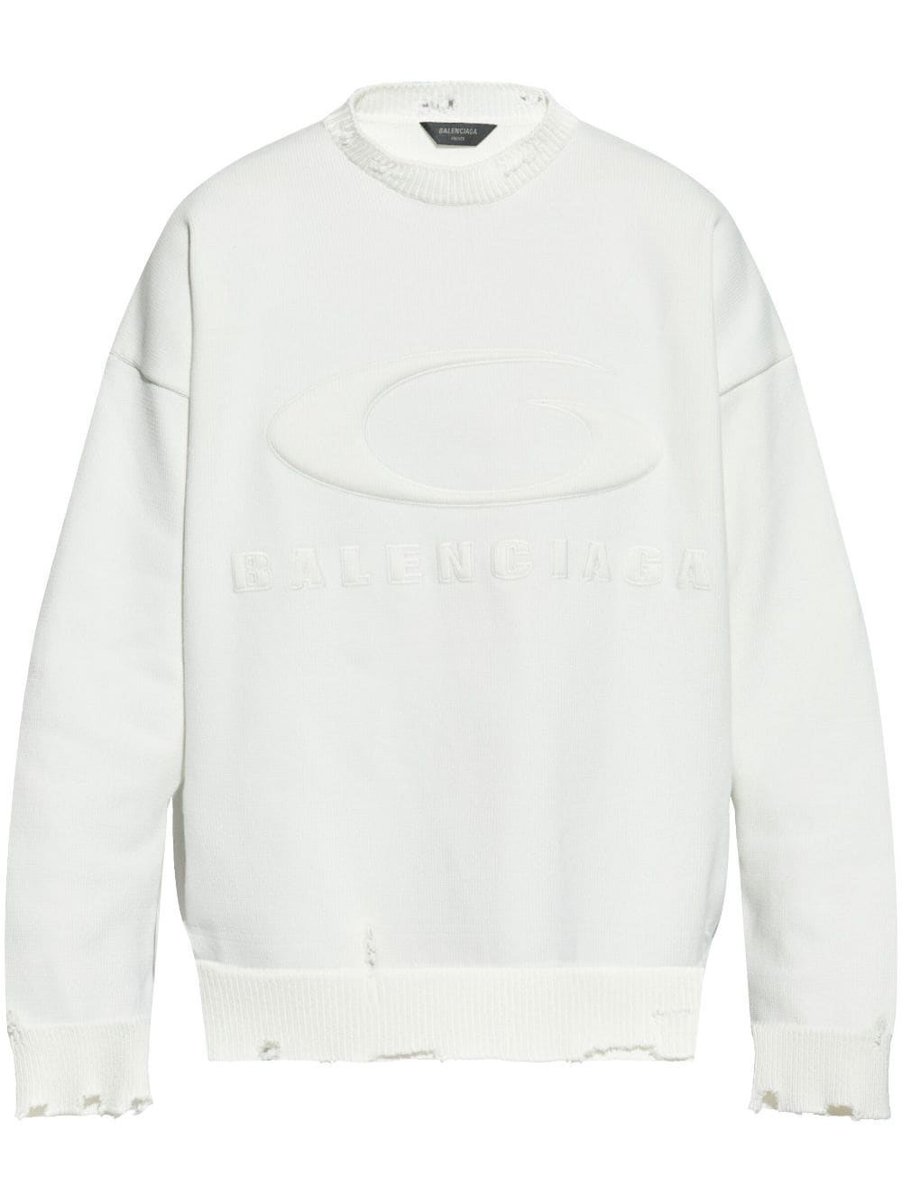 Shop Balenciaga Logo-embossed Sweatshirt In White