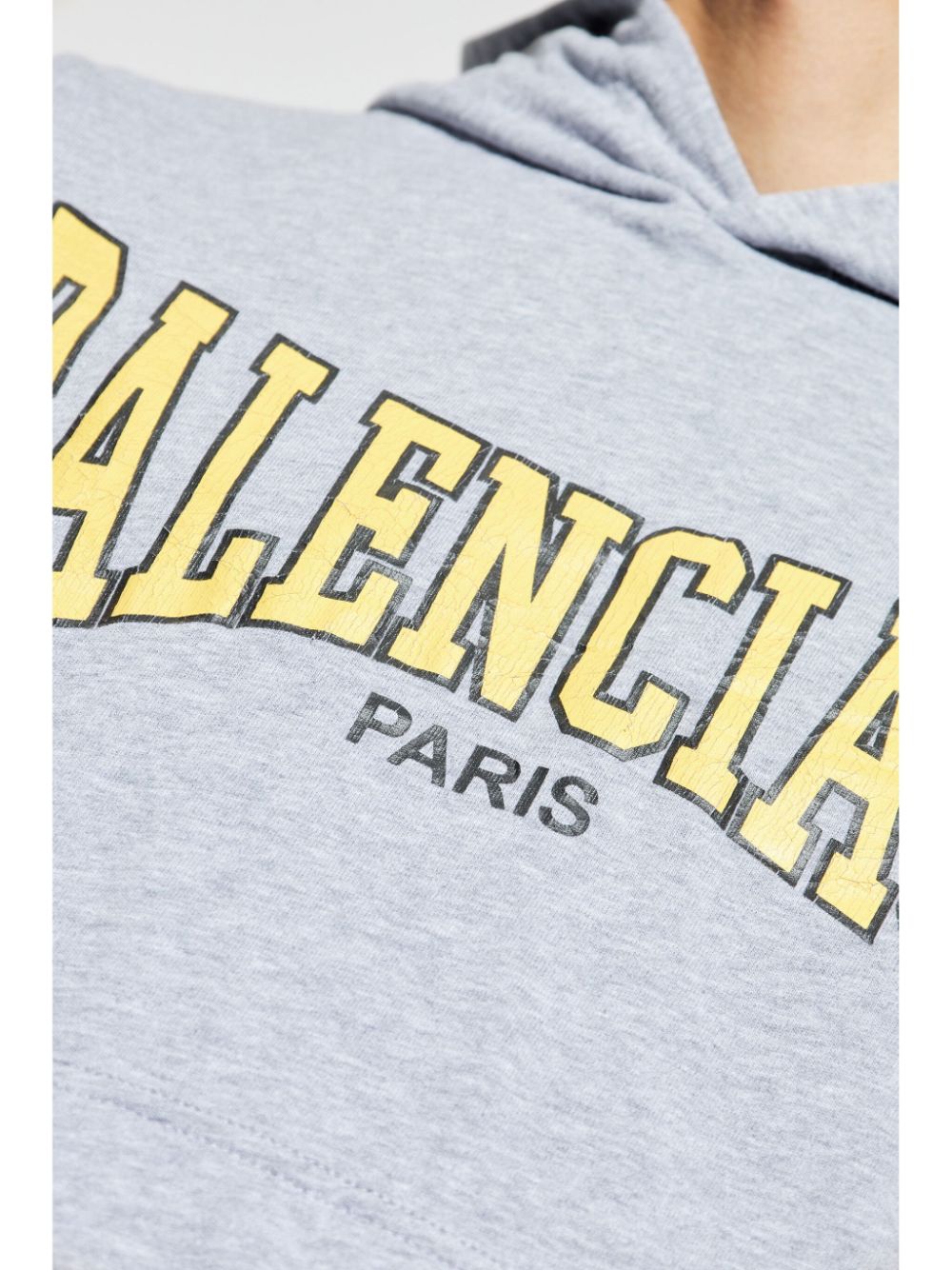 Shop Balenciaga Logo-print Hoodie In Grey