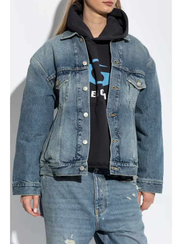 【関税＆送料込み】Balenciaga Hourglass Denim Jacket BALENCIAGA Hourglass oversized denim jacket | NET-A-PORTER