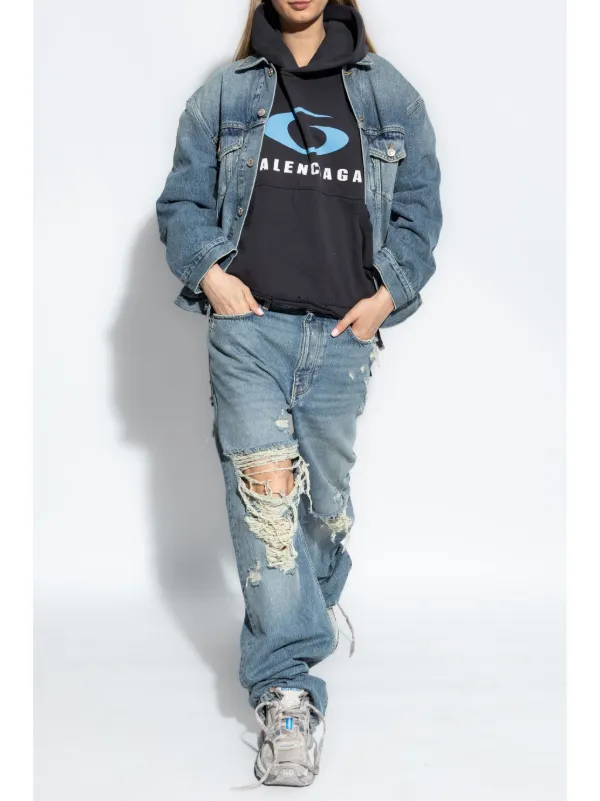 ブルゾン Balenciaga Hourglass Denim Jacket Balenciaga Hourglass Denim Jacket | Saks Fifth Avenue