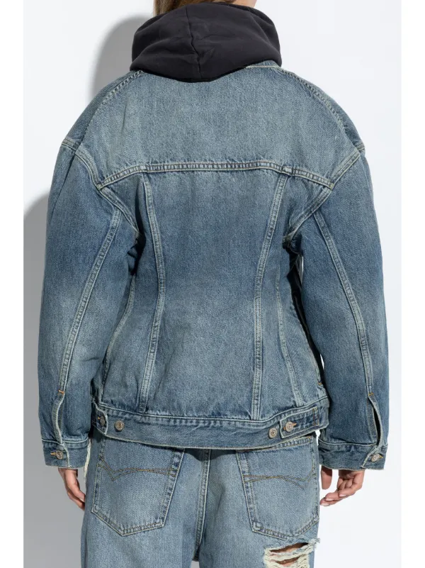 Balenciaga Hourglass Denim Jacket | Blue | FARFETCH GR