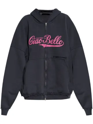 Balenciaga Ciao Bello Hoodie Grey FARFETCH
