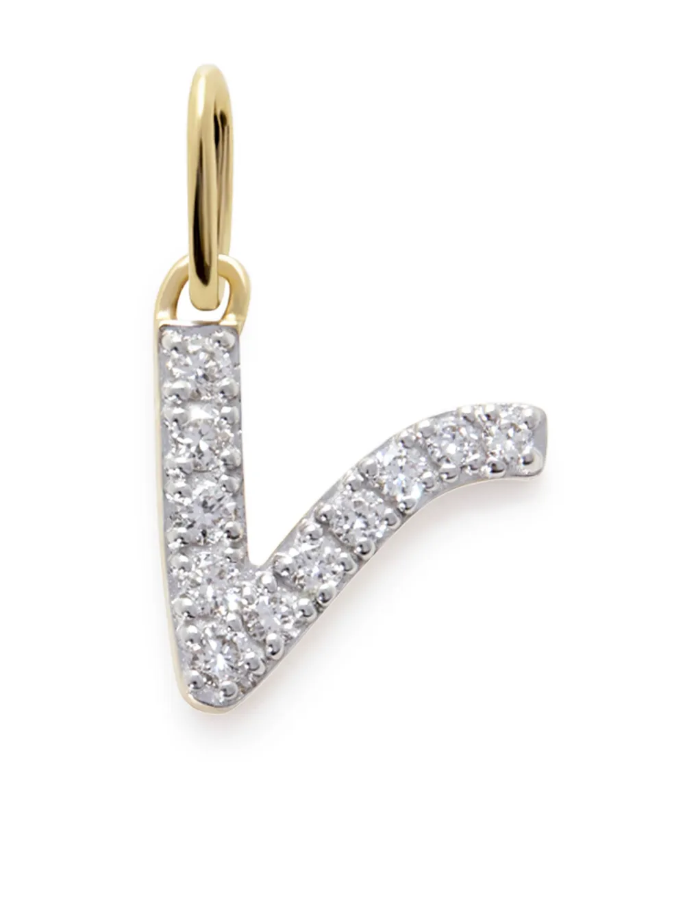 Monica Vinader dije V en oro amarillo de 14kt con diamantes | dorado | Image 1