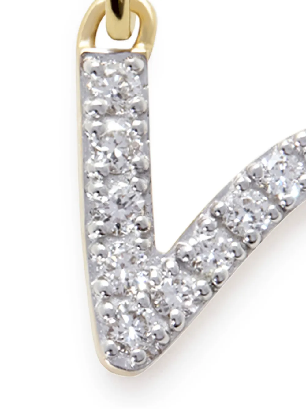 Monica Vinader dije V en oro amarillo de 14kt con diamantes | Joyas de lujo | Image 2