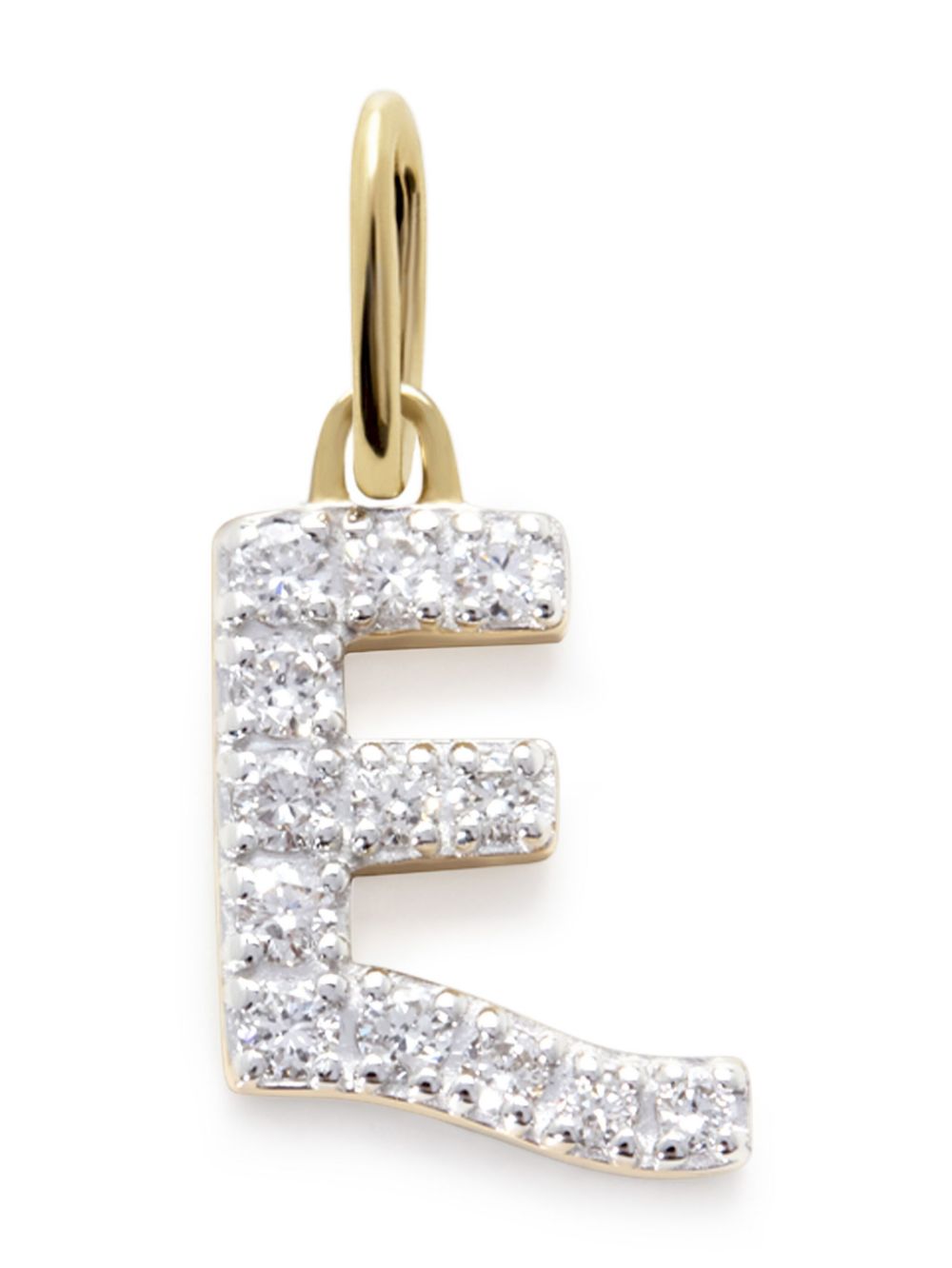 Monica Vinader E charm diamond necklace - Gold