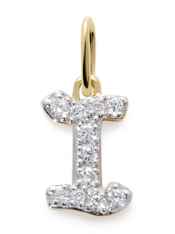 Monica Vinader 14kt Yellow Gold Initial I Diamond Pendant Gold