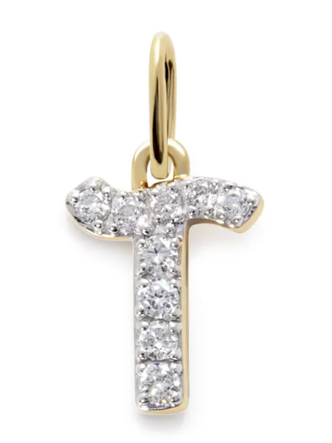 Monica Vinader 14kt yellow gold Initial T diamond pendant