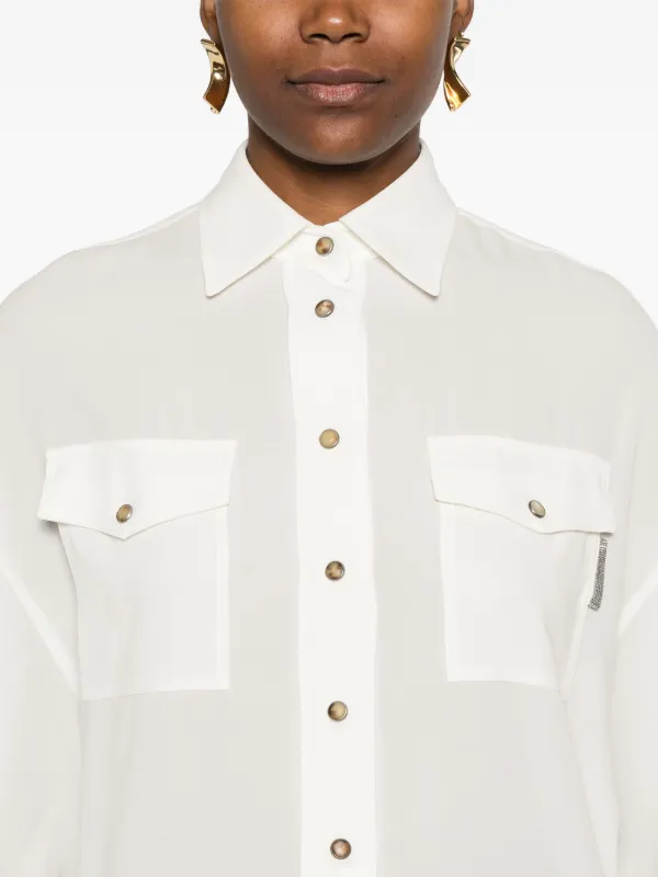 Brunello Cucinelli シルクシャツ | ニュートラル | FARFETCH JP