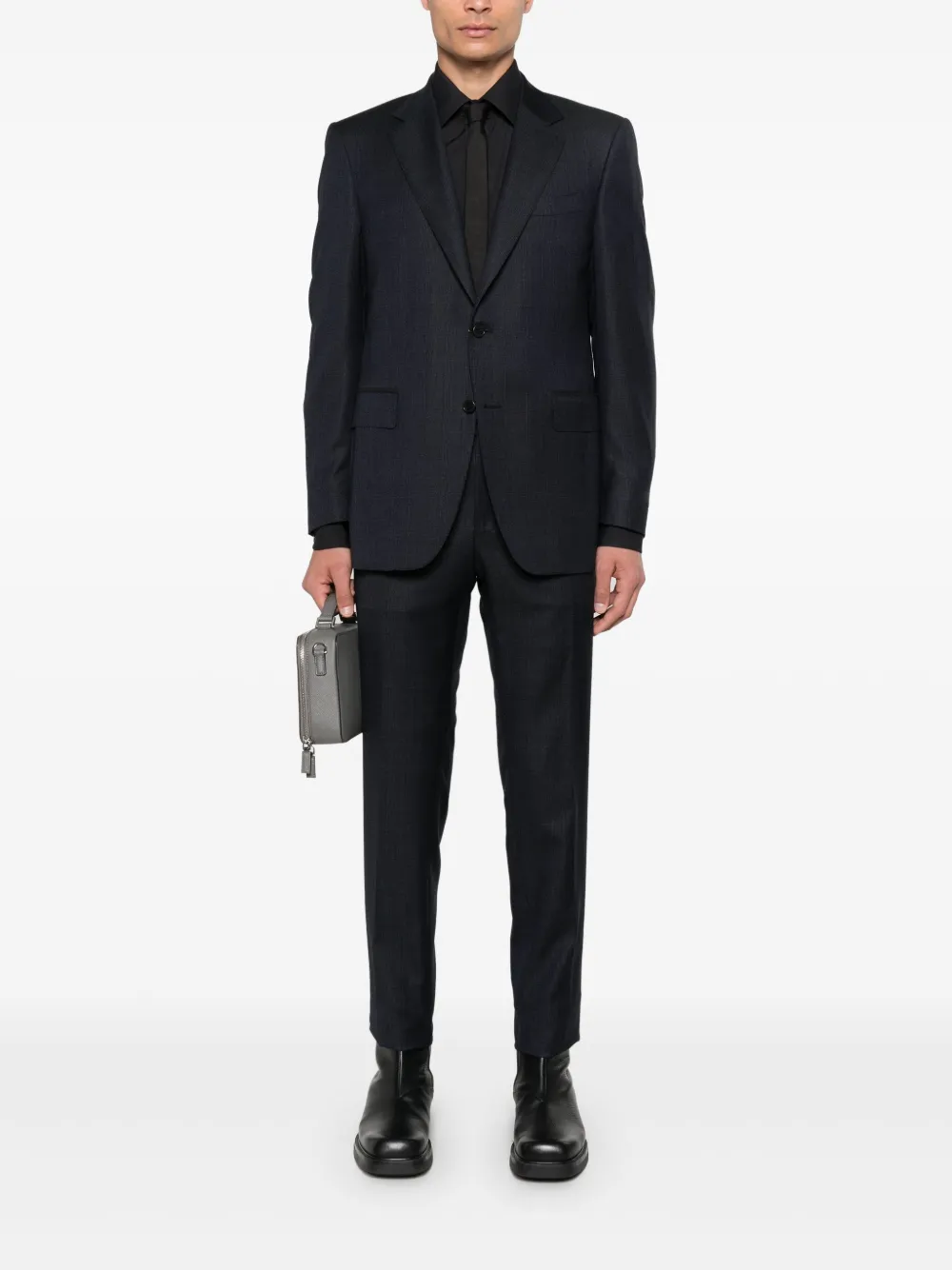 Canali Prince Of Wales-check suit - Grijs