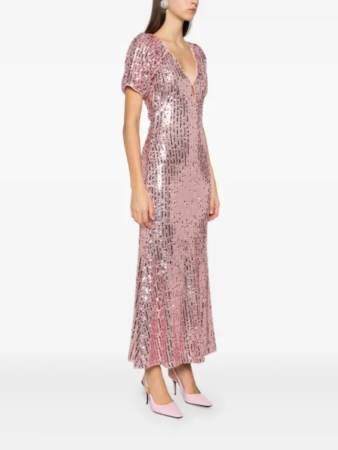 ROTATE BIRGER CHRISTENSEN sequin-embellished V-neck midi dress 113151 - 2