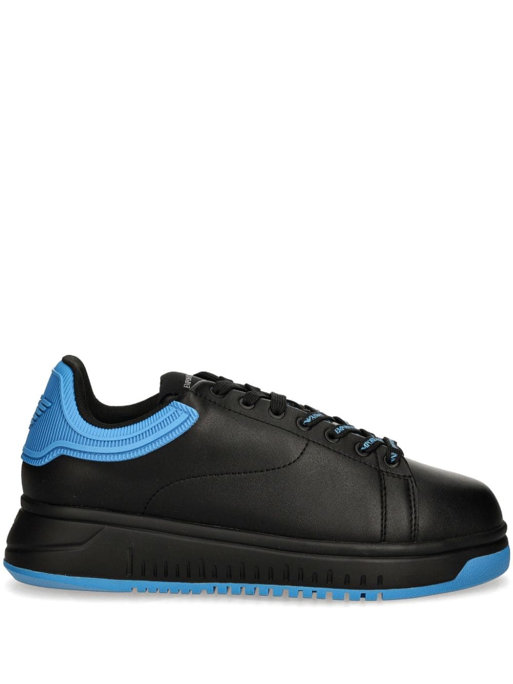 Emporio Armani leather sneakers Black