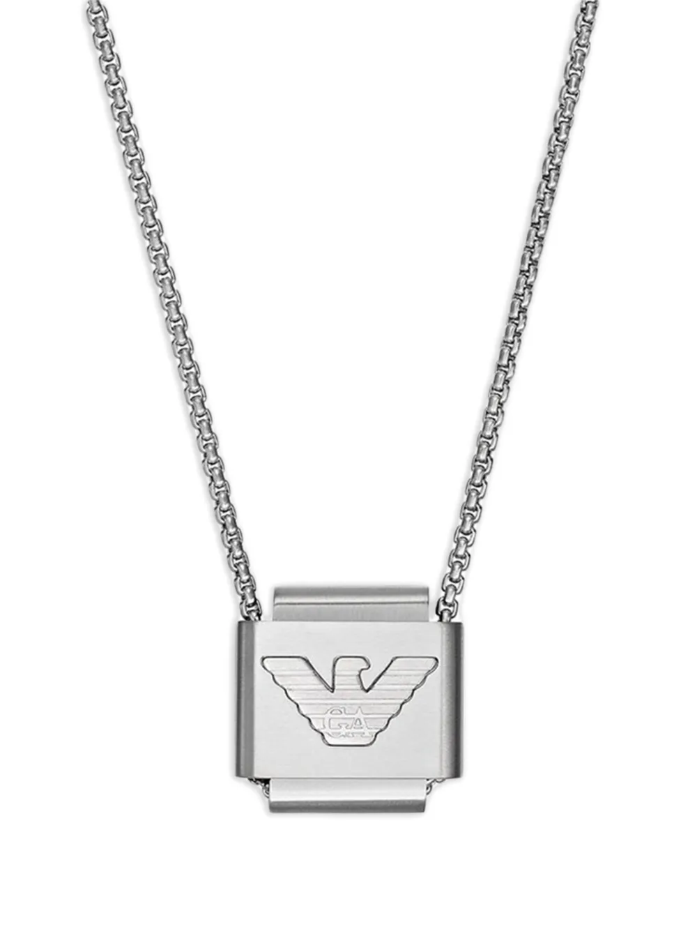 Emporio Armani logo-pendant necklace - Argento