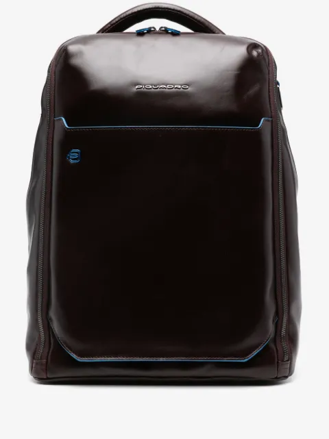 PIQUADRO Personalizable laptop leather backpack