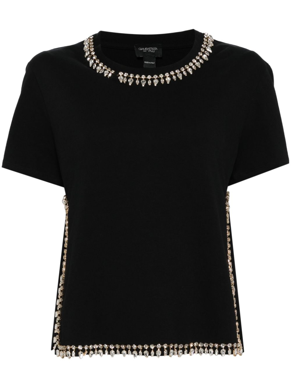 Giambattista Valli Crystal-embellished T-shirt In Schwarz